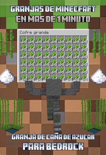 Cómo hacer una granja de caña de azúcar en Minecraft Bedrock