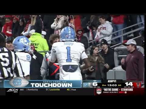 Jordan Shipp SUPER TOUCHDOWN North Carolina vs NC State WEEK 14
