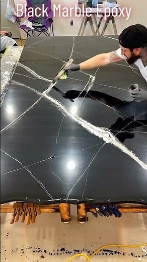 DIY Black Marble Epoxy Shower Walls🔥