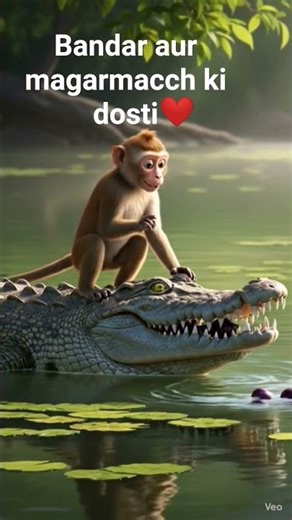 #बंदरऔर मगरमच्छ# shorts# ai#hen trending indian