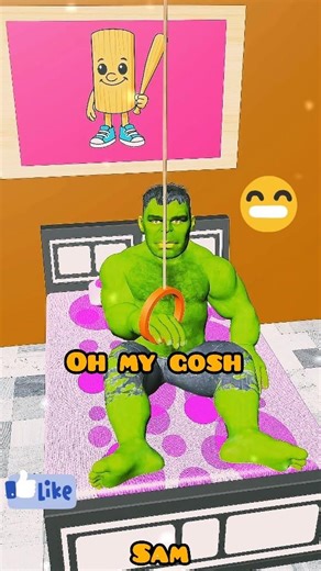 "hulk scared" 🤣 #shorts #samlab #3dcartoon #cartoonshorts #3danimation #funnymoments #funnycartoon