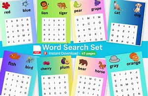 Printable Word Search Puzzles: Kids' Activity Book (PDF Download)