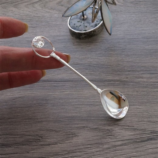 Silver Spoon With Handle and Clock Engraved With Hour of Birth - Etsy