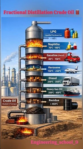 How Crude Oil is Separated into Useful Products |Fractional Distillation | Crude Oil Refining system