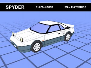3D Lo-Poly Car : Spyder - PSX Pixel Style by biscuitlocker