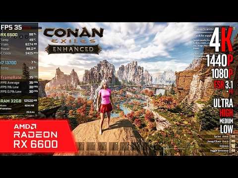 RX 6600 | Conan Exiles Enhanced - 4K, 1440p, 1080p, FSR 3.1 + FG - Ultra, High, Medium, Low