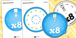 Multiplication Spin Wheel 8 Times Table