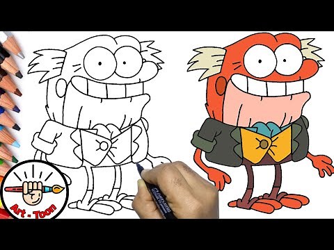 how to draw Hop Pop Plantar from Amphibia step by step easy