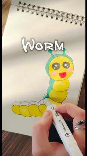 Worm / Draw a worm in an easy and simple way, step by step