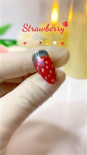 Strawberry Nails🍓Very cute #nails #nailart #simplenails #naildesign #shorts #viral #shortsfeed