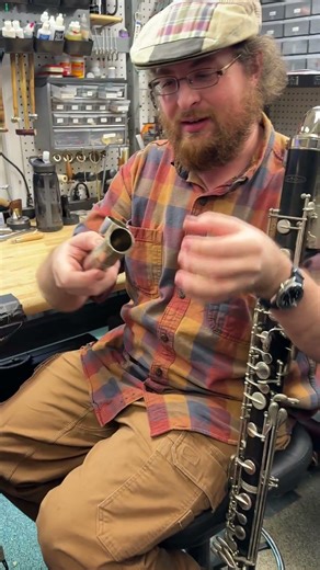A contra-alto clarinet repair! This doesn't fit on the bench!