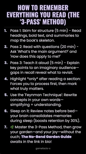 How to Remember Everything You Read (The '3-Pass' Method) #ad (Verify Info)