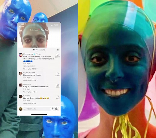 Blue Man Group Face Paint Duet Challenge