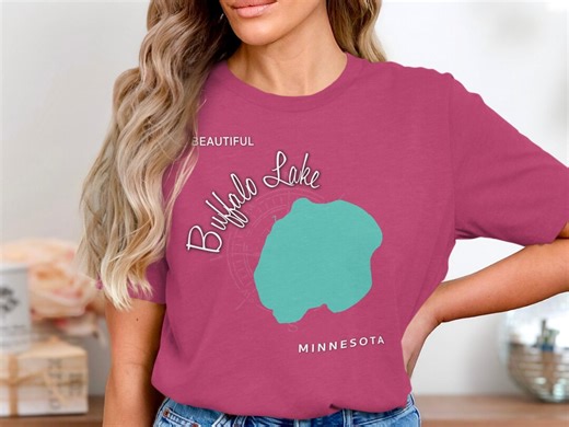 Beautiful Buffalo Lake Minnesota Map T-shirt | Lake Life Vacation Tee | Bella Canvas Soft Unisex Tee | Boating Camping Fishing Shirt - Etsy