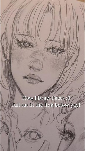 how I draw female faces! #art #animeeart #drawing #arttutorial #artshorts #viral #artist #sketch