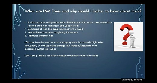 LSM tree (LSM trees - Log Structured Merge Trees) - Detailed video