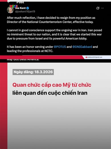 Giám đốc Trung tâm Chống khủng bố từ chức vì Iran