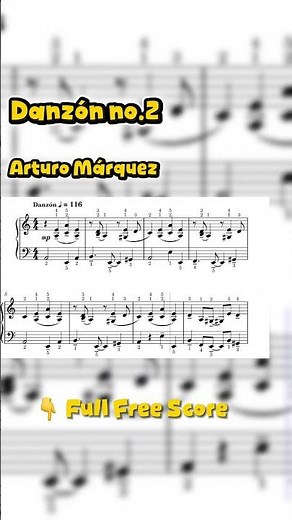 Danzón no.2 - Sheet Music / Partitura 🎹 #Shorts