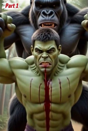 HULK vs GIANT GORILLA 🐵💥 Brutal Jungle Battle! #marvel #hulkface #hulk #avengers