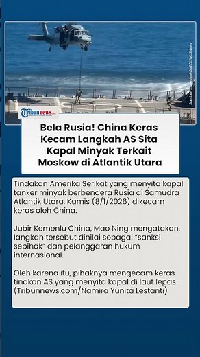 Bela Rusia! China Keras Kecam Langkah AS Sita Kapal Minyak Terkait Moskow di Atlantik Utara