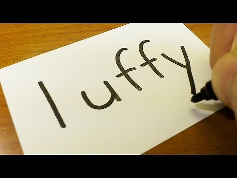How to turn words LUFFY（ONE PIECE）into a Cartoon - Drawing doodle art on paper
