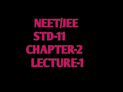 NEET/JEE STD-11 CHAPTER-2 LECTURE-1.