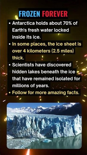 Antarctica The Frozen Continent Holding 70% of Earth's Fresh Water #facts