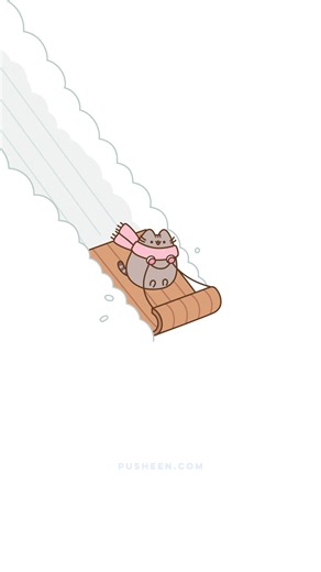 expectation vs reality 🛷 ❄️ #Pusheen #FYP #sleddingfun #wintervibes | Pusheen