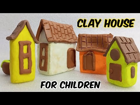 Clay house for children | How to make a clay house | Clay modelling for beginners | Easy clay house