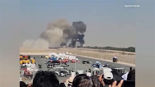 Fireball engulfs Indian fighter jet after crash in Dubai