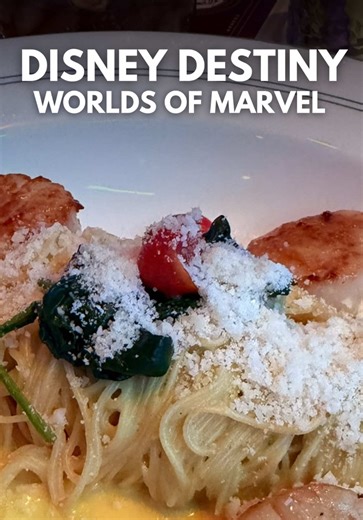 Our perfect order at Worlds of Marvel on the Disney Destiny! 🚢 For science, we basically ordered the entire menu - and we’re telling you exactly what we’d order at every restaurant on the newest Disney Cruise ship! Planning for your Destiny cruise? Be sure to check out the latest episode of The Main St Dish for a full breakdown of all the food. Listen wherever you get your podcasts! #disneycruise #disneyadult #dcl #cruisetok