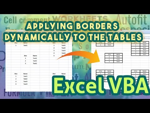 Table borders | Apply Borders dynamically | Excel VBA