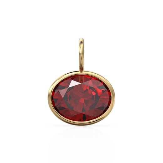 Red Ruby 2.40ct 14k Yellow Solid Gold Charm Pendant Bezel Jewelry Finding / July Birthstone / Red Gemstone / Oval Cut Amulet - Etsy