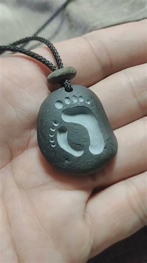 Beach Stone Pendant Necklace | Nature Inspired Jewelry | Stone Carving