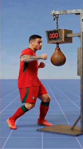 Ronaldo, Messi, Mbappé & Neymar Boxing Machine Challenge!🥊#challengeshorts #football #amazing #short