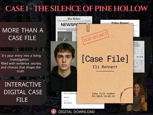 Case 1: the Silence of Pine Hollow | Interactive Case File | Digital Murder Mystery Game | Crime Story | Escape Room Printable (ENGLISH) - Etsy