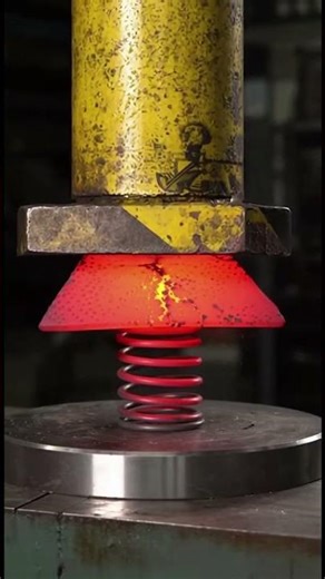 1000°C Red Hot Pyramid & Spring vs Hydraulic Press – Extreme Crushing! 🔥