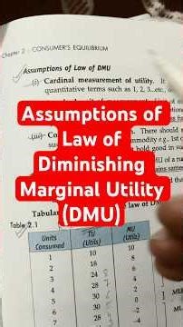 Assumptions of Law of DMU #economics #ugcnet #ugc #upsc #upscexam #education #status #study #shorts