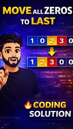 Move All Zeros to Last | Java DSA Logic 🔥