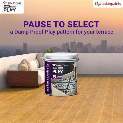 Waterproofing meets Decor! Choose from our Mesmerizing Patterns with Damp Proof Play and Beautify your Terraces Today! | Asian Paints