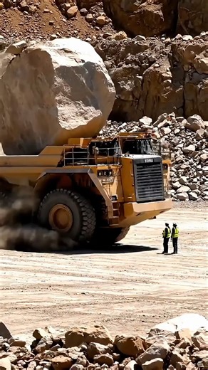 🤯 Unbelievable! This is How Massive Mining Trucks Carry a Single Boulder