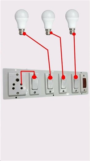 4 switch 1 socket 3 lamp #electric #electrical #newvideo #shorts #trending #viral #boardwiring #1m