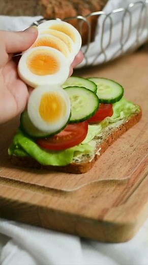 Day 3: How to make an egg open faced sandwich! #shorts #danish #openfacedsandwich #egg