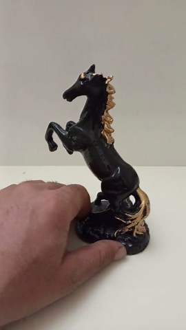 Vintage Black Rearing Horse Figurine, Rustic Equestrian Decor, Gold Accents - Etsy