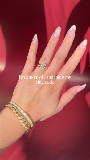 I’m a mom of one, and this is my ring stack 💕 Each ring marks a chapter of my life and the love that brought me here ✨ 💍 2ct Oval Leah Engagement Ring 💍 1.6mm Pavé Wedding Band 💍 2mm High Polish Gold Band One day, when my daughter is old enough, I’ll pass this band down to her. A piece of my story, carried forward 🤍 | Princess Bride Diamonds