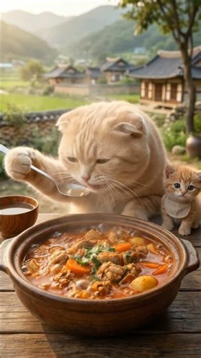 Realistic Cat Eating Hot Soup ASMR 🐱🍲 | Boiling Sounds & Loud Purring Mukbang