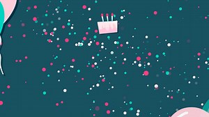 Motion graphic of happy birthday lettering with cake Free Stock Video Footage