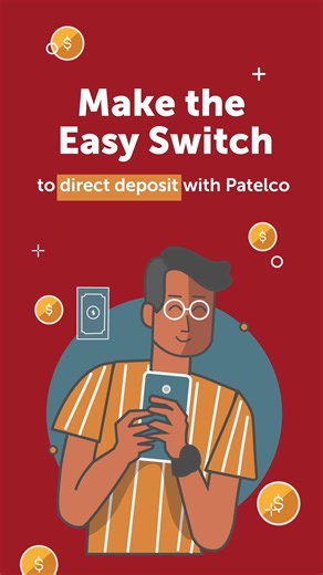 A simple way to save time. Make your paychecks deposit and divide into your Patelco accounts automatically with direct deposit. Set it up in the Patelco Mobile App today! | Patelco Credit Union