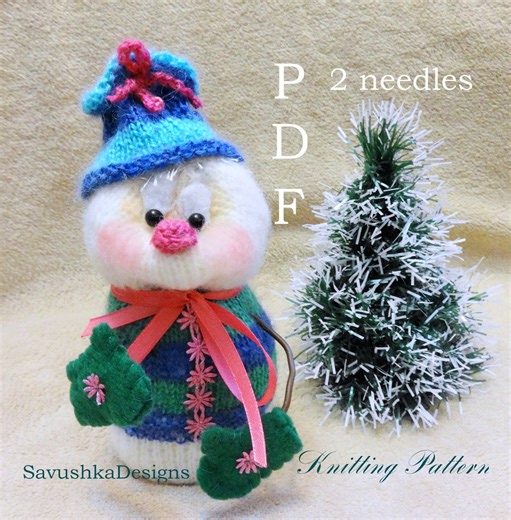 Snowman Knitted Doll Pattern - Christmas Toy Knitting Patterns Amigurumi PDF - Etsy