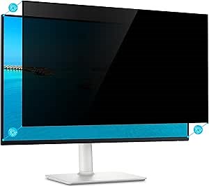 PYS Upgrade 24 Inch Computer Monitor Privacy Screen Filter with 16:9 Ratio - Removable Anti Glare Blue Light Crystal Clear Privacy Screen Shield - No Magnetic No Glue - Anti Scratch Screen Protector